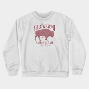 Yellowstone National Park, Walking Bison Crewneck Sweatshirt